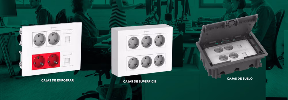 Cajas de empotrar y superficie con diseño horizontal