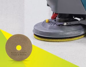 Discos Scotch-Brite Clean & Shine de doble cara para mantenimiento de suelos