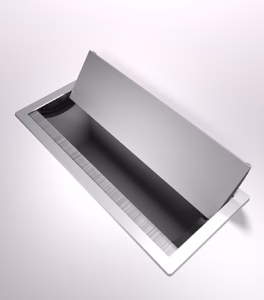 Pasacables rectangulares con tapa basculante de doble salida